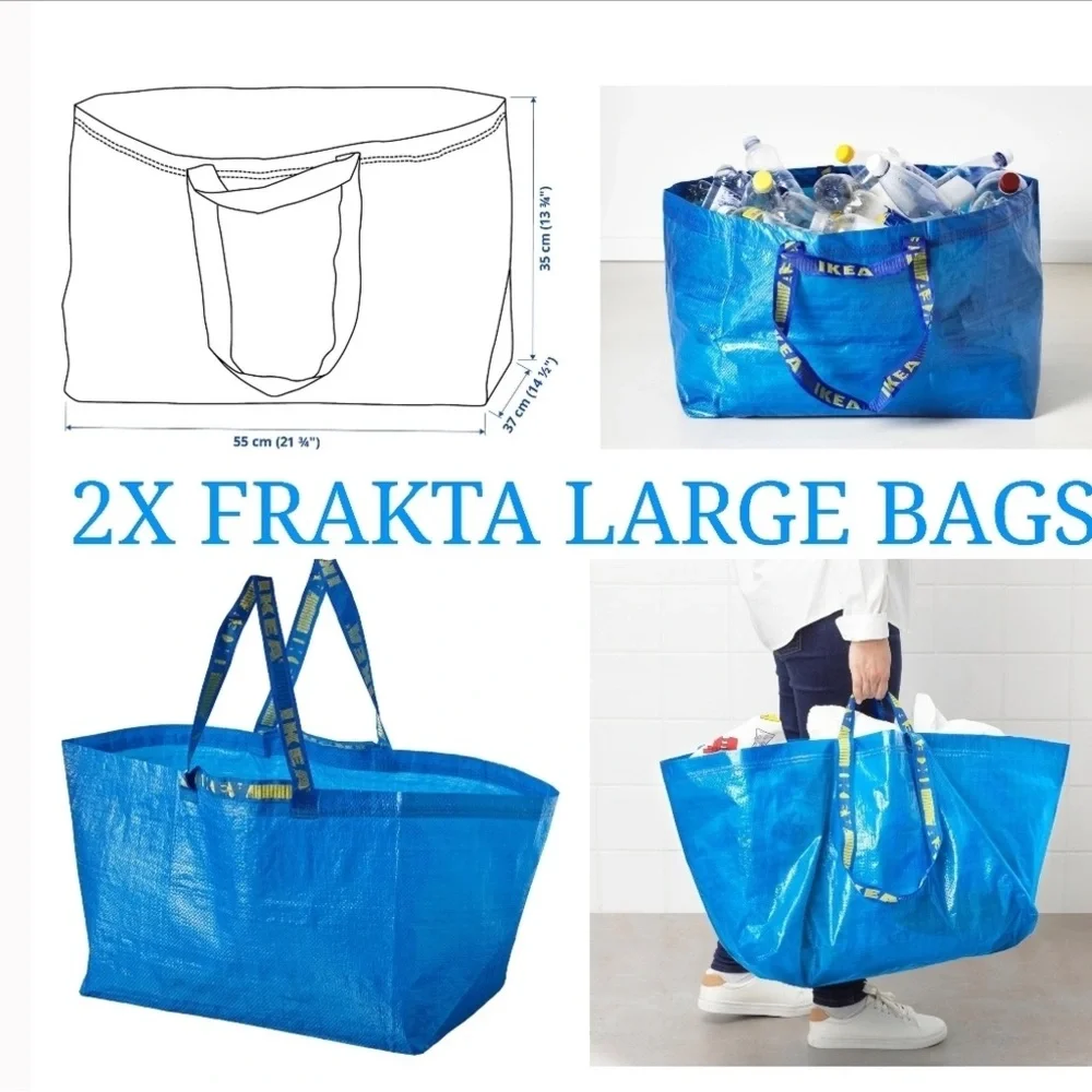 Set Of Two IKEA Frakta Large Utility Tote Bags